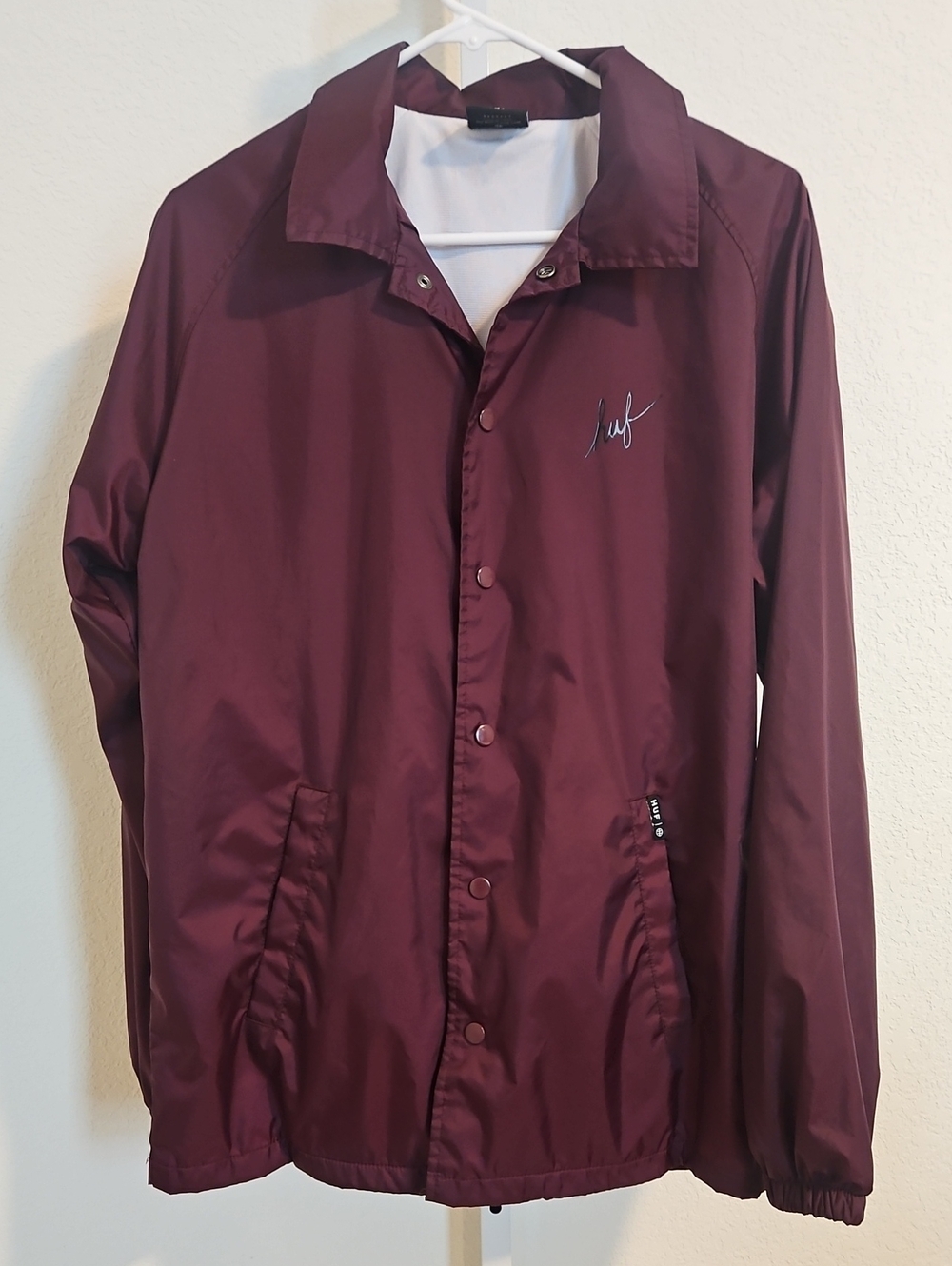 HUF Maroon Windbreaker Coaches Jacket
